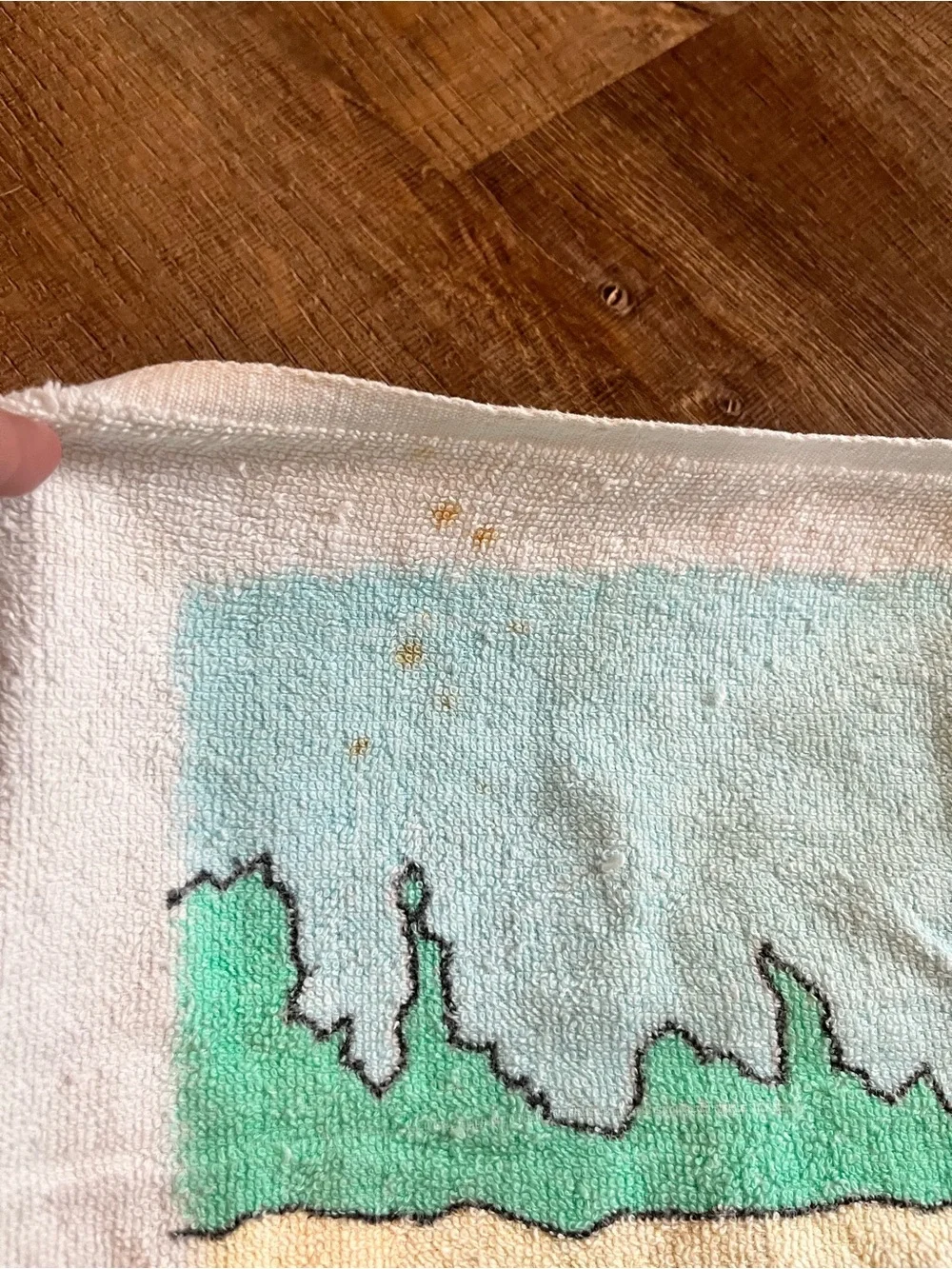 VTG Leshner beach towel water ski boat #retro